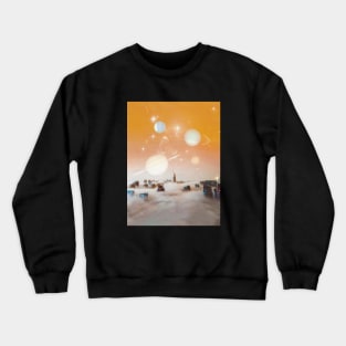 The City In The Clouds - Space Aesthetic, Retro Futurism, Sci-Fi Crewneck Sweatshirt